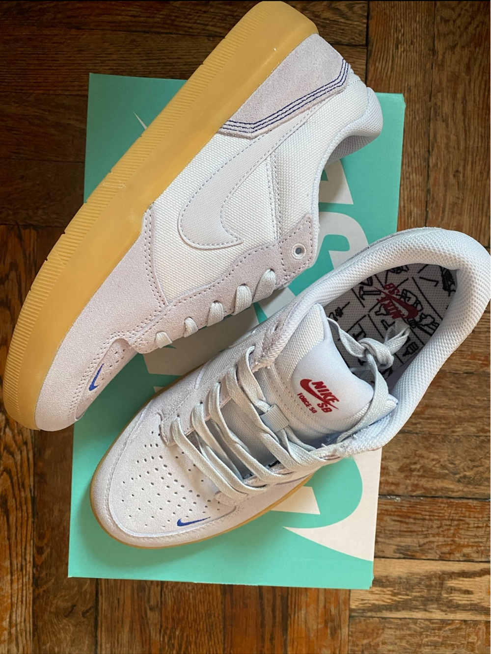 Size 8.5 - Men’s Nike Force 58 Premium SB Grey Royal Gum New in box